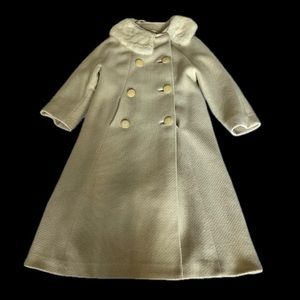 vintage 50s(?) anchor winston salem cream wool & fur coat